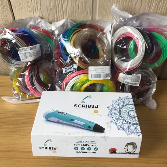 SCRIB3D P1 3D Printing Pen with Display + 61 Colored Filaments Refills -NEW- - Picture 3 of 15